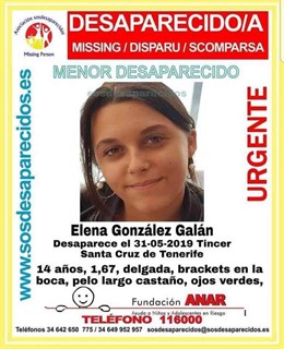 Sucesos.- Buscan a una niña de catorce años desaparecida en Tíncer (Tenerife)