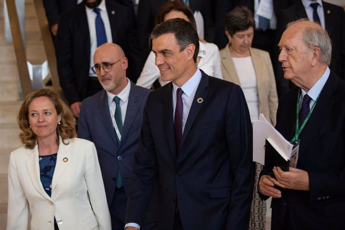 Clausura de la XXXV Reunió del Cercle d'Economia amb el seu president, Juan José Brugera, i el president del Govern en funcions, Pedro Sánchez