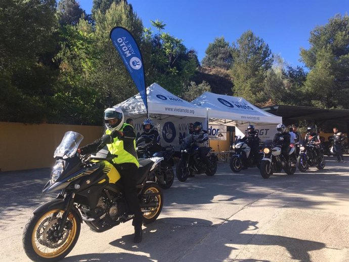 Málaga.- Motoristas malagueños participan en el programa de seguridad vial Formación 360 de Anesdor