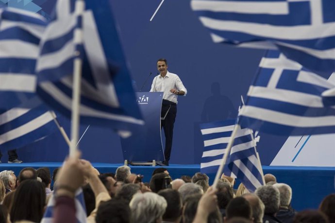 Greek opposition leader EU elections campaign in Athens