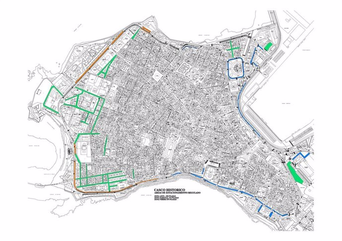 Cádiz.- El Ayuntamiento habilitará casi 900 plazas de aparcamiento en el centro histórico exclusivas para residentes