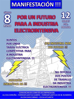 Empresas electrointensivas se movilizarán el día 8 en A Coruña para exigir un precio eléctrico "competitivo"
