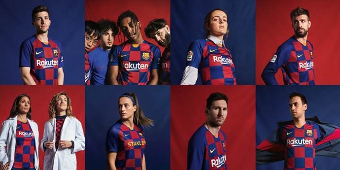 Fútbol.- El FC Barcelona presenta su equipación para la temporada 2019-20, sin r