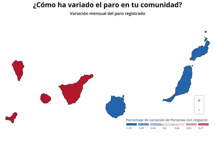 Paro.- AMPL.- El paro desciende en 1.577 personas en Canarias en mayo y se sitúa en 206.041 desempleados