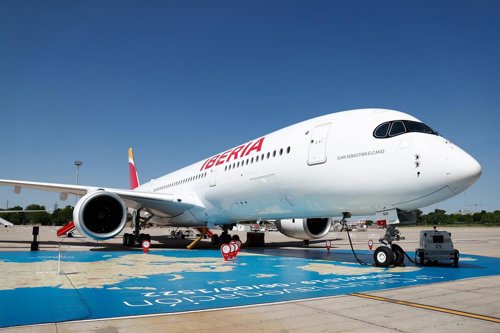 Iberia presenta el nuevo avión A350,  bautizado como 'Juan Sebastián Elcano' en honor al marino español