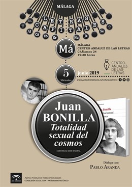 El Centro Andaluz de las Letras presenta en Málaga, Córdoba y Sevilla la nueva novela de Juan Bonilla