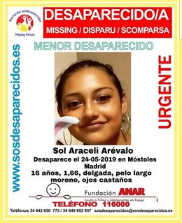 Sucesos.- Buscan a una menor de 16 años desaparecida en Móstoles desde el pasado día 24