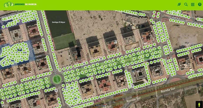 Un sistema de información geográfica en tiempo real permite a técnicos conocer las necesidades de zonas verdes en Murcia