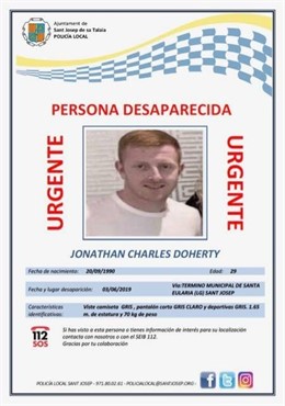 Sucesos.- Sigue la búsqueda en Ibiza de un joven desaparecido el pasado lunes tras una fiesta