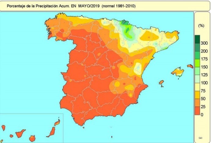 Este mes de mayo ha sido el cuarto más seco y uno de los 20 más cálidos en más de medio siglo, desde 1965