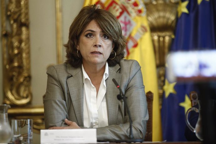 La ministra de Justicia en funciones, Dolores Delgado, inaugura la Jornada 'El sustrato sociológico de la violencia de género'