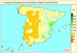 La falta de lluvias acumulada desde octubre sigue creciendo y se sitúa en el 15% en el conjunto de España