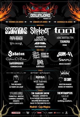 Horarios del Download Festival Madrid 2019