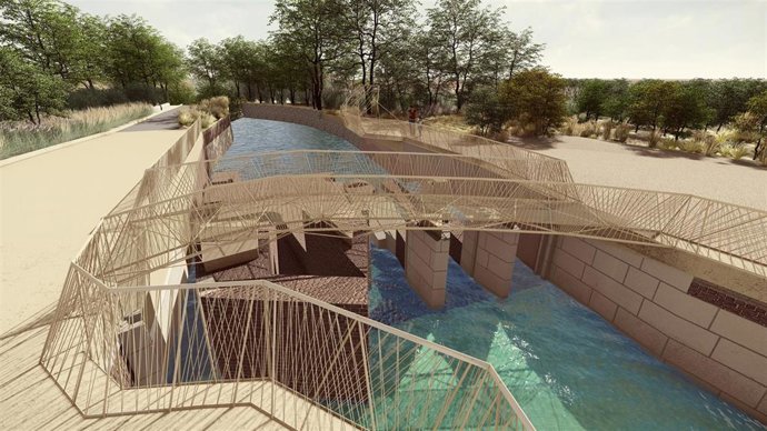 La construcción de un mirador sobre la Aljufía convertirá el Molino de la Pólvora en un atractivo paraje de disfrute