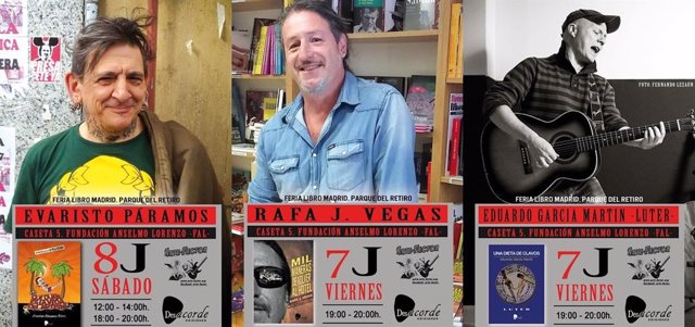 Evaristo, Rafa J. Vegas y Luter firmarán en la Feria del Libro de Madrid