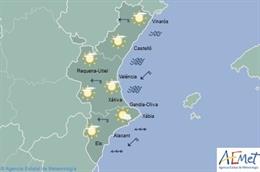 Las temperaturas máximas bajarán en un sábado con predominio de cielos nubosos en la Comunitat Valenciana