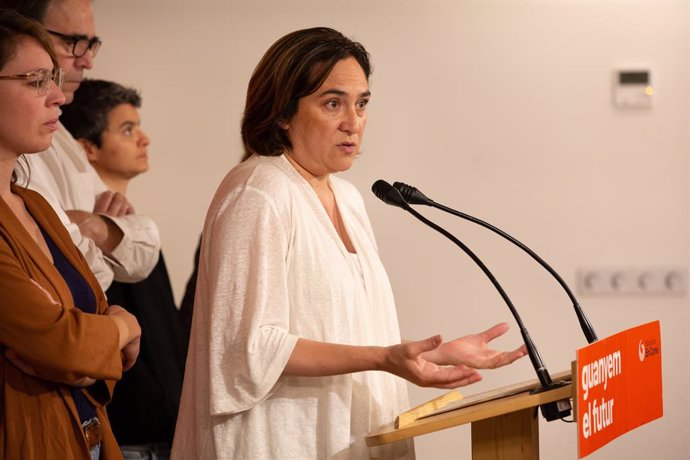 Roda de premsa de l'alcaldessa de Barcelona en funcions, Ada Colau, en Marina 131, Barcelona