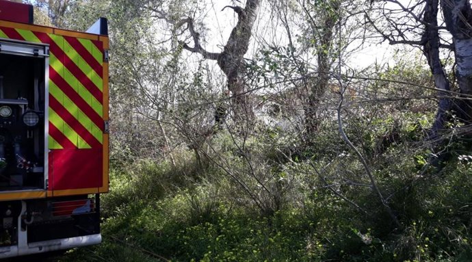 Almería.-Sucesos.-Infoca actúa en un incendio forestal declarado en el término municipal de Balanegra