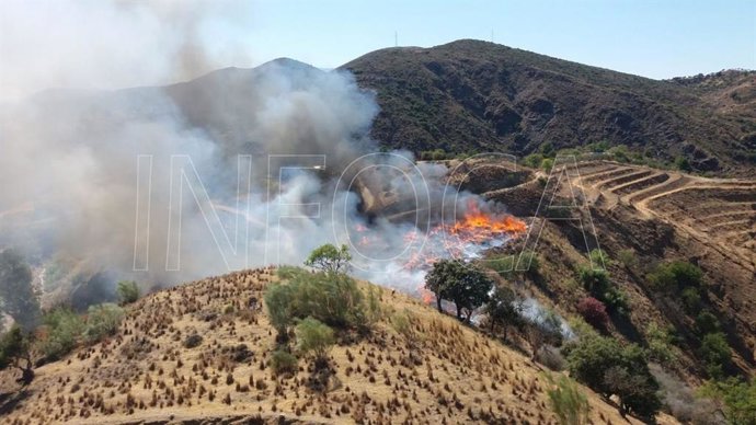 Málaga.- Sucesos.- Declarado un incendio forestal en el paraje La Escombrera de Coín