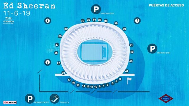 Horarios y accesos del concierto de Ed Sheeran en el Wanda Metropolitano de Madrid