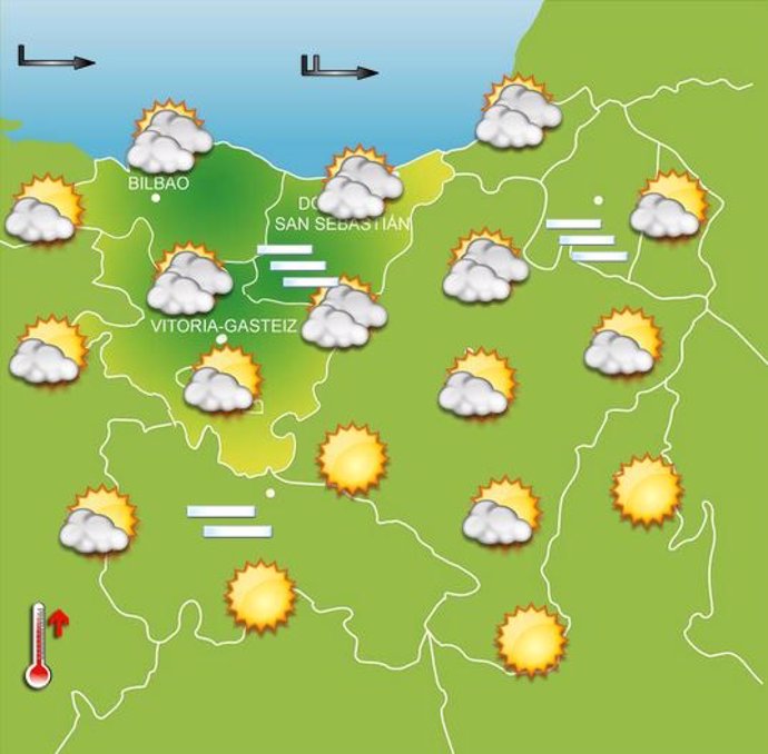 Previsiones meteorológicas del País Vasco para mañana, día 12