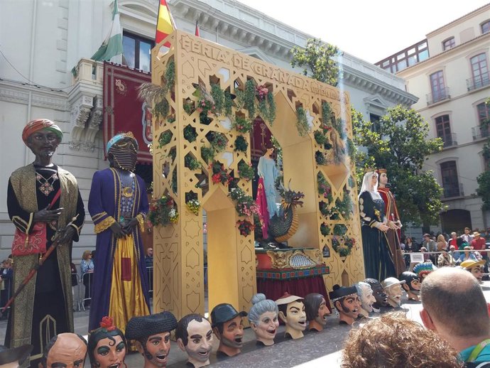 La Tarasca, poco antes del inicio del desfile de 2018