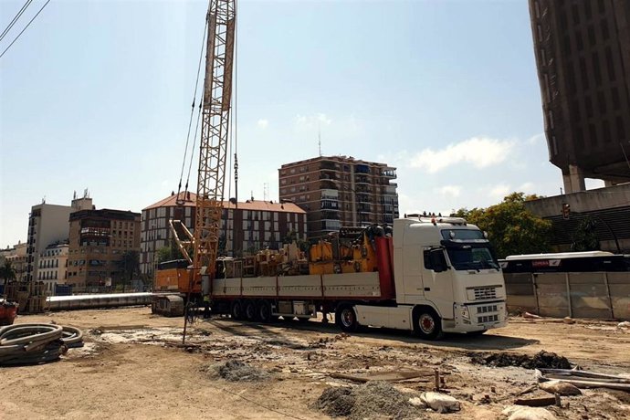 Málaga.- Concluye la ejecución de las pantallas en las obras del metro de Málaga en el tramo Renfe-Guadalmedina