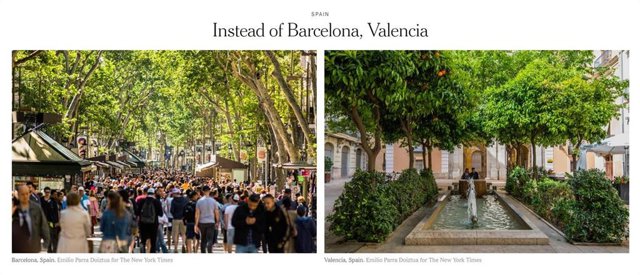 Turismo.- El New York Times recomienda viajar a València en vez de a Barcelona para "refugiarse" de la masificación
