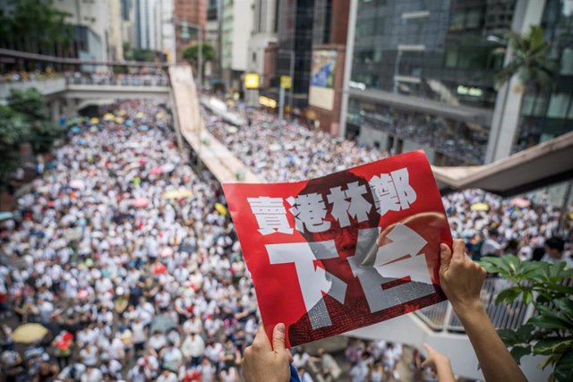 Rally against Chinese extradition agreement in Hong Kong