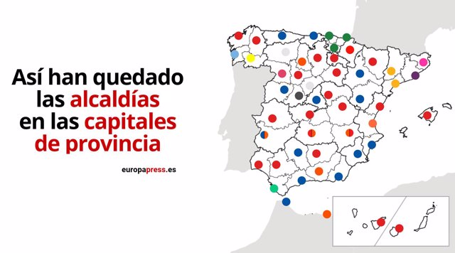 Constitución ayuntamientos 2019: así quedan las alcaldías de las capitales de provincia tras los pactos