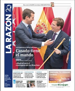 Primeras páginas de los diarios llegados esta noche a nuestra redacción