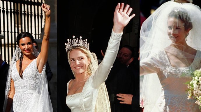 La Infanta Elena, Eugenia Martínez de Irujo y Pilar Rubio, tres novias de catedral