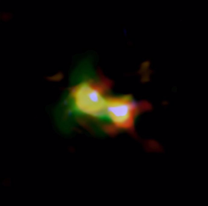 El telescopio ALMA encuentra el primer ejemplo de fusión de galaxias