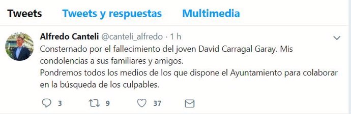 Oviedo.- Canteli utilizará todos los medios del Ayuntamiento para encontrar a los asesinos de David Carragal