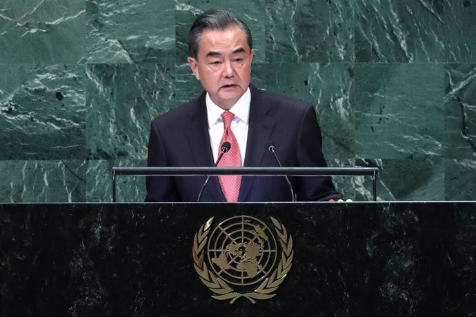 El ministro de Exteriores de China, Wang Yi, en la Asamblea General de la ONU