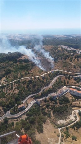 Málaga.- Sucesos.- Declarado un incendio forestal en el paraje Camino de las Viñas de Casares