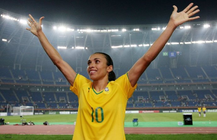 Marta Vieira con la selección de Brasil