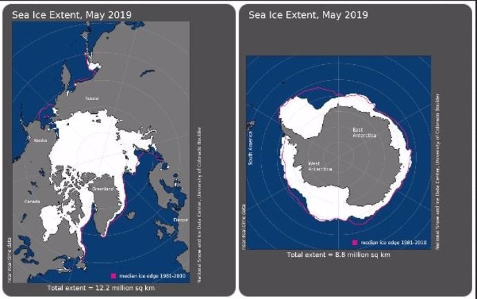 El hielo marino que rodea la Antártida bate mínimos de mayo