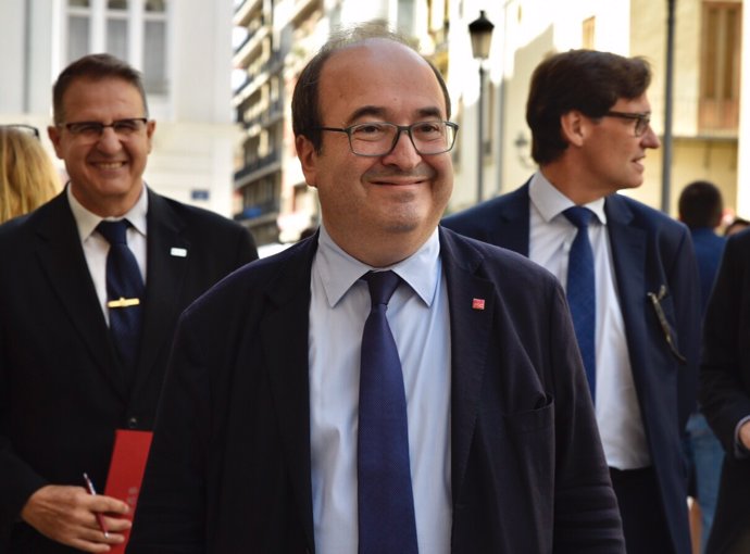El primer secretario del PSC, Miquel Iceta, en la toma de posesión de Puig