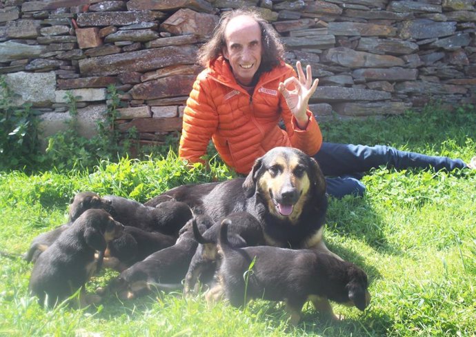 Diez familias madrileñas ofrecen hogar a la perra Barbarella y sus 9 cachorros, abandonados en Salvatierra (Salamanca)