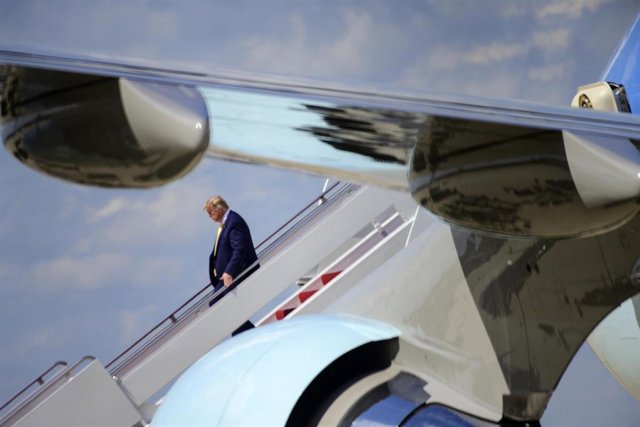 President Donald J Trump returns to JBA