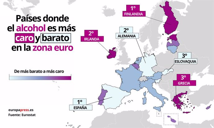 Espanya, el país amb l'alcohol més barat de l'eurozona