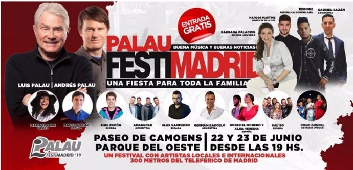 Cartel del Festival Conferencia de Luis Palau en Madrid en 2019
