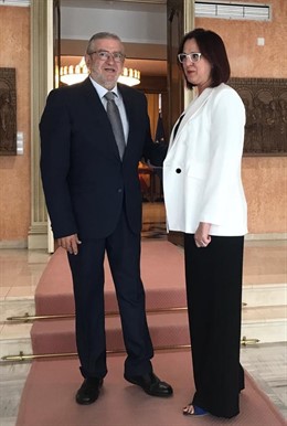 Isabel Franco con ALberto Castillo, poco antes de su encuentro