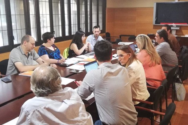 Reunión del equipo negociador de ERC, el Comú de Lleida y JuntsxLleida
