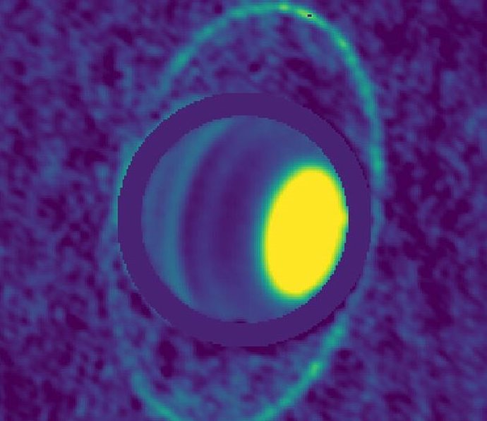 Emisión térmica desde los anillos de Urano