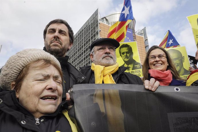 Protest against trial of Catalan separatists in Belgium