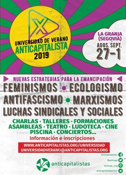 Cartel de la X Universidad de Verano de Anticapitalistas