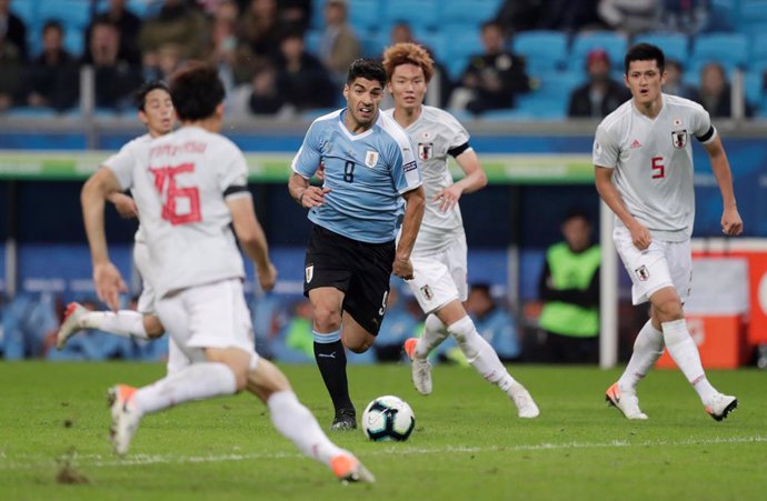 Luis Suárez en el Uruguay-Japón de la Copa América de Brasil 2019
