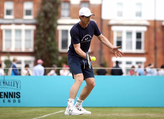 21 June 2019, England, London: British tennis player Andy Murray in action during a practice session of the Queen's Club Championships tennis tournament at the Queen's Club. Photo: Steven Paston/PA Wire/dpa